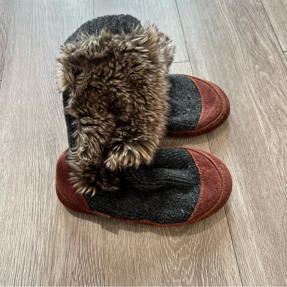 Acorn Unisex Brown Fur Slouch Boot Socks Toddler 1-2  Boho Tribal